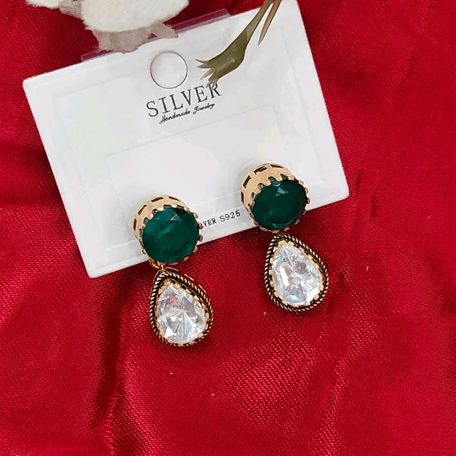 Moissanite Green Danglers 